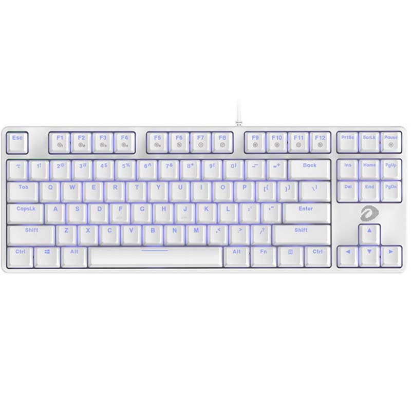 BÀN PHÍM CƠ GAMING DAREU EK87 WHITE (ICE-BLUE LED)